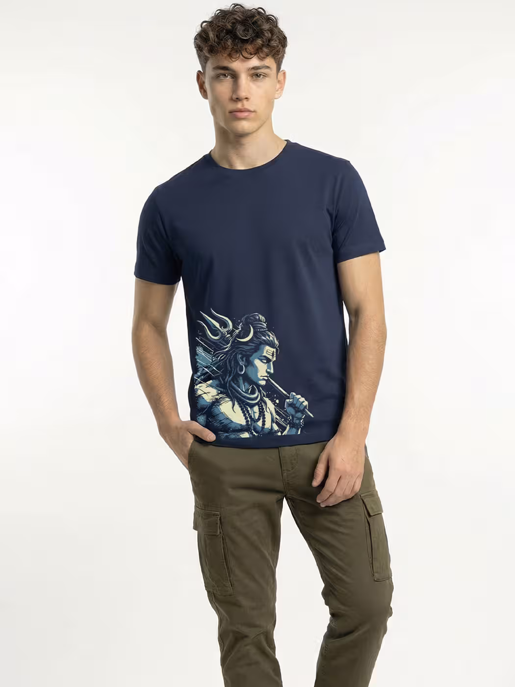 Lord Shiva Artistic Illustration T-Shirt For Men - Half Sleeve 5