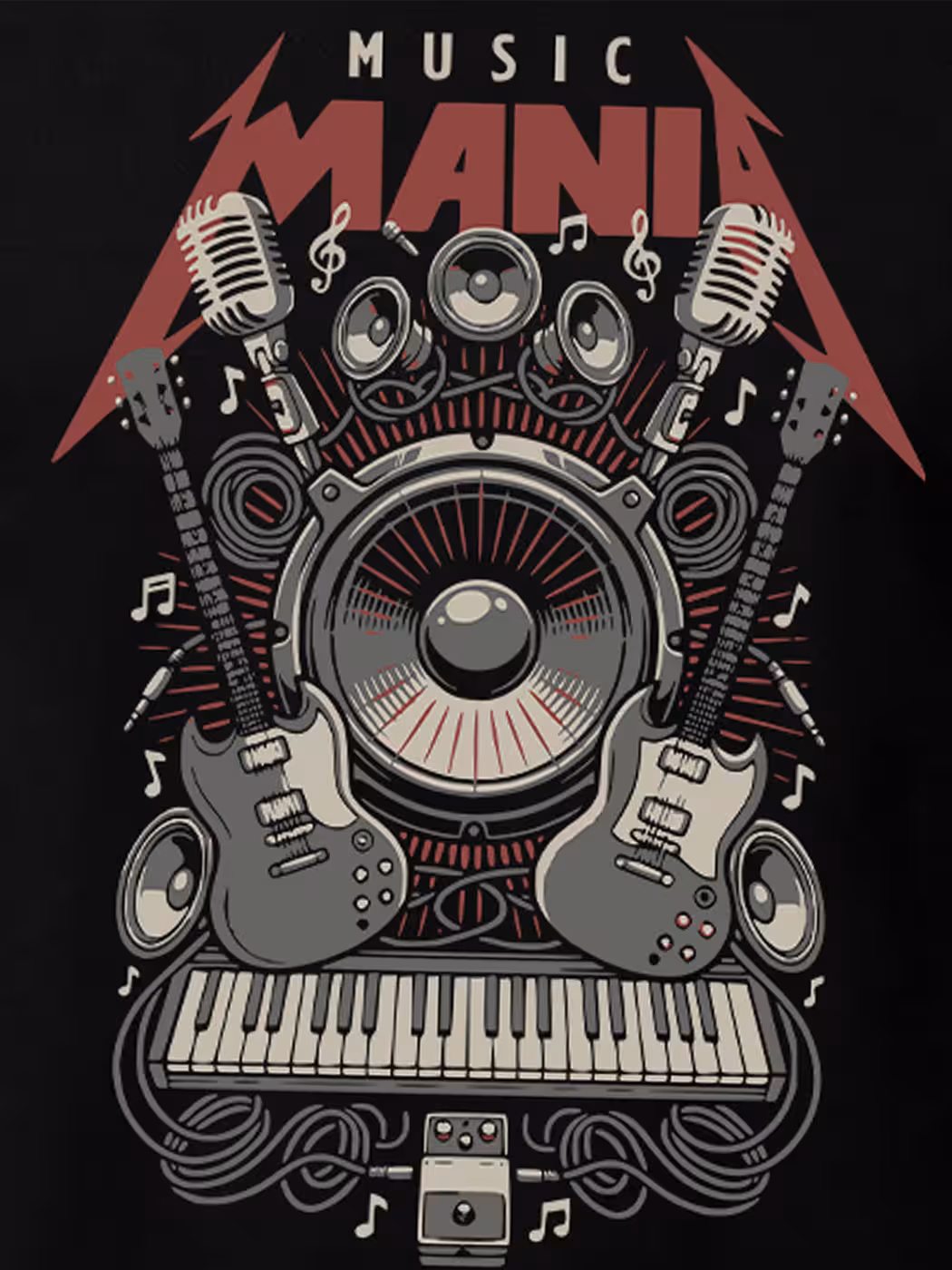 Music Mania T-Shirt For Men - Half Sleeve 2