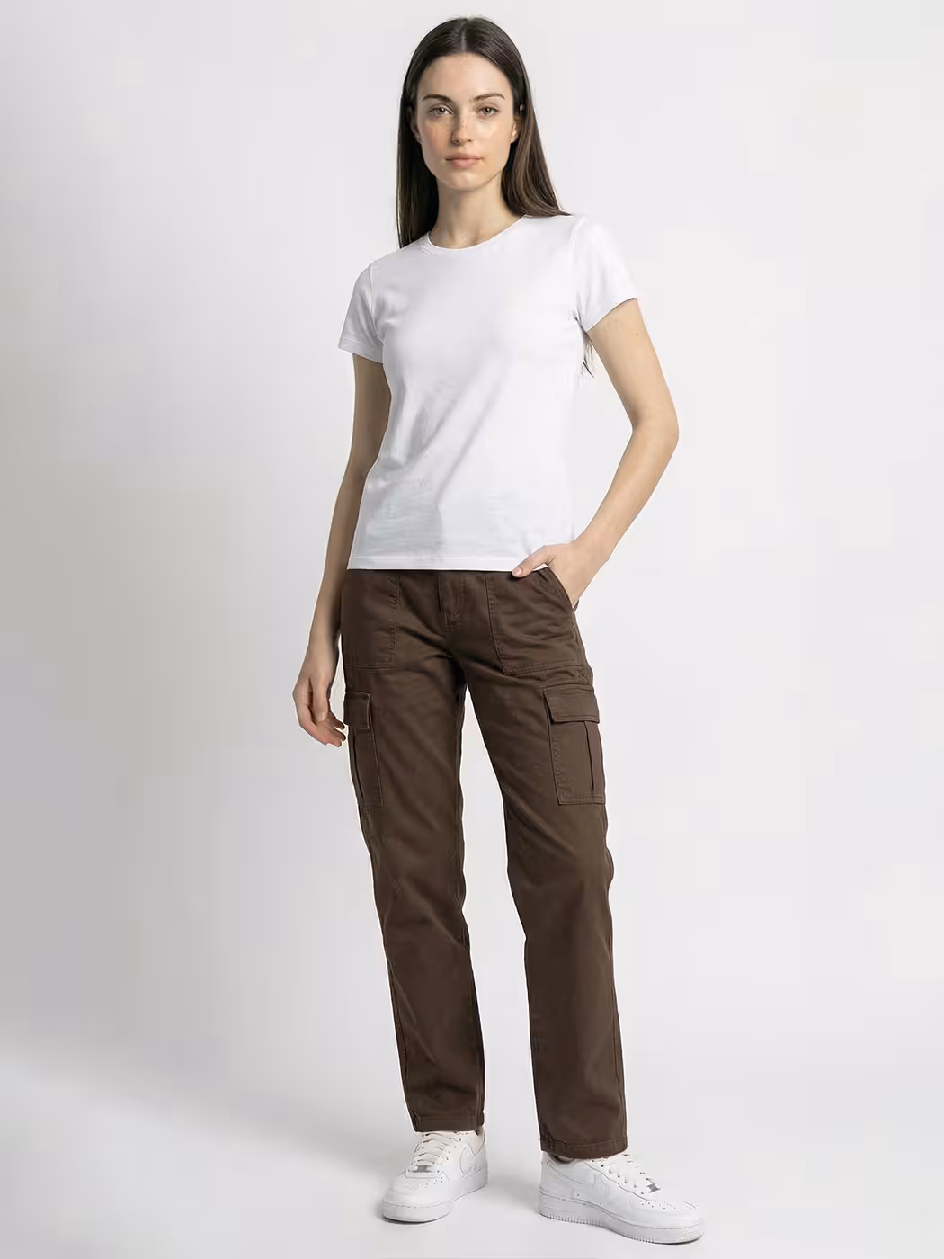 Women's Plain White Half Sleeve Round Neck T-Shirt 4