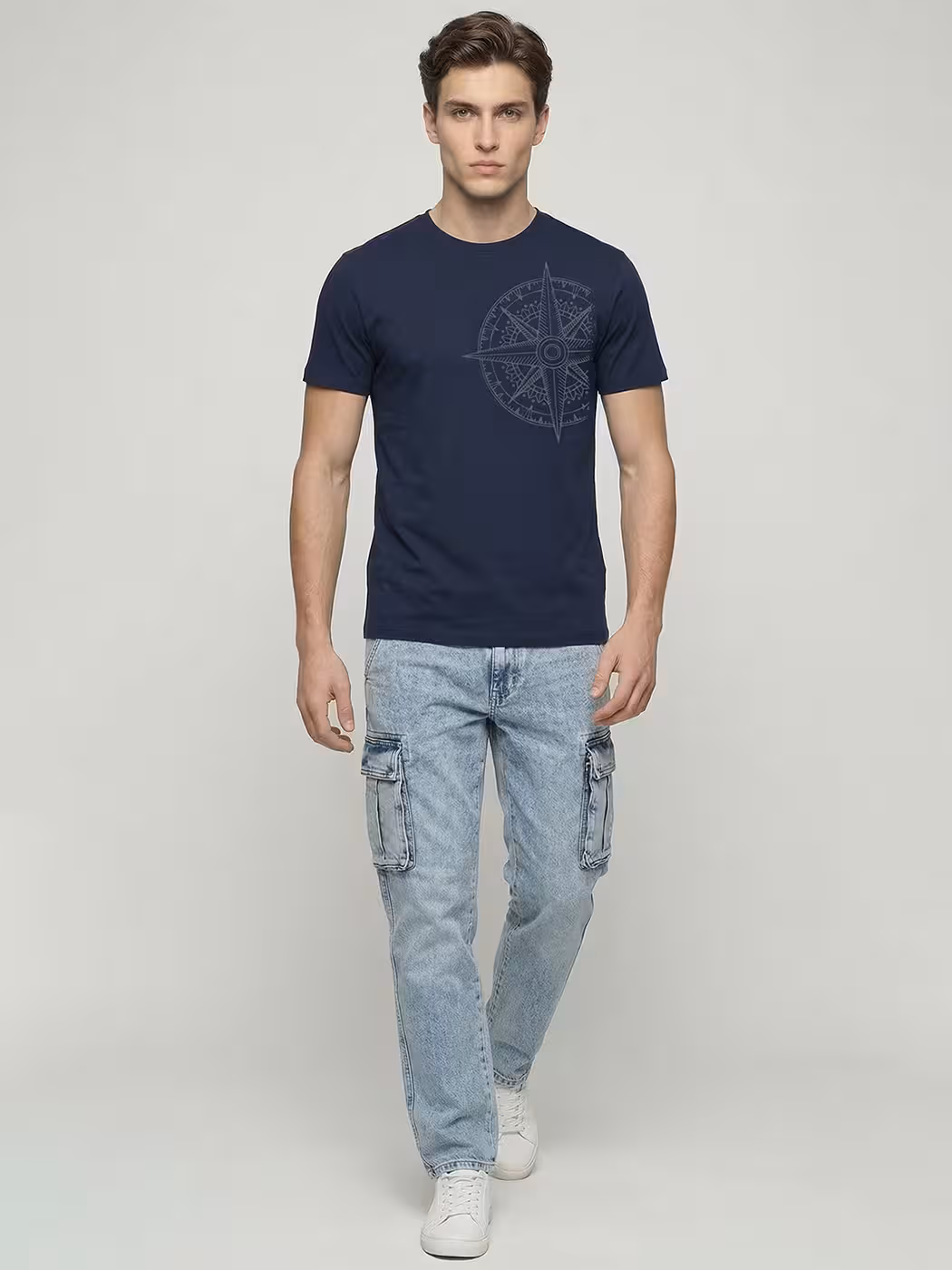 Compass Graphic T-Shirt For Men - Half Sleeve 5