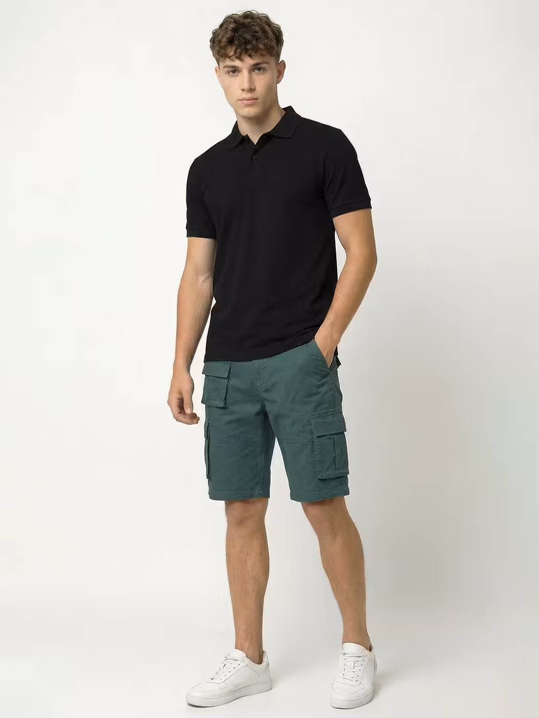 Men's Plain Black Polo Collared T-Shirt 4