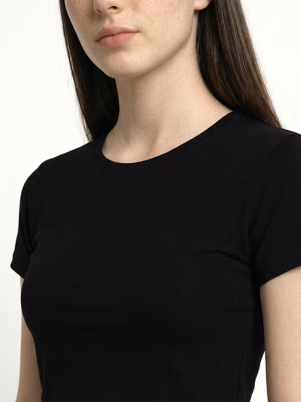 Women's Plain Black Half Sleeve Crop Top 6