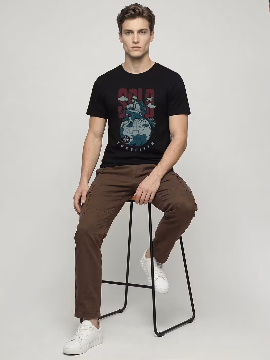 Wanderlust Explorer T-Shirt For Men - Half Sleeve 5