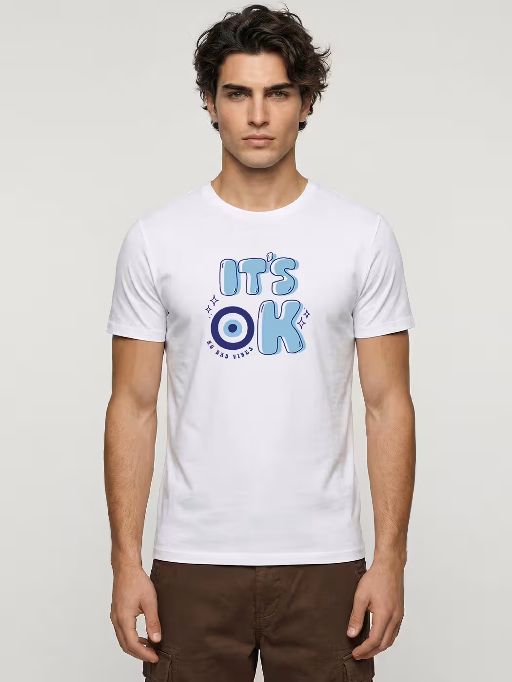 No Bad Vibes T-Shirt For Men - Half Sleeve