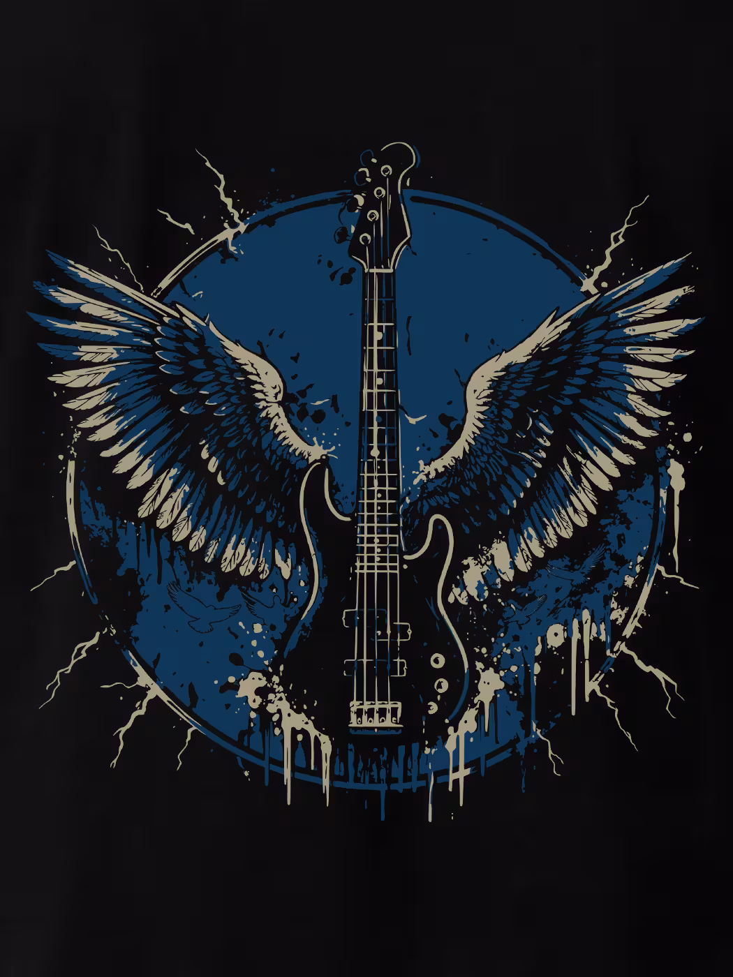 Wings Of Music T-Shirt For Men - Half Sleeve 2