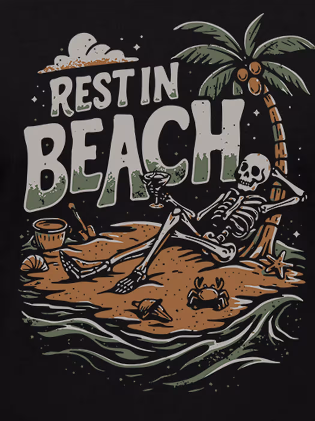 Rest in Beach T-Shirt For Men - Half Sleeve 2