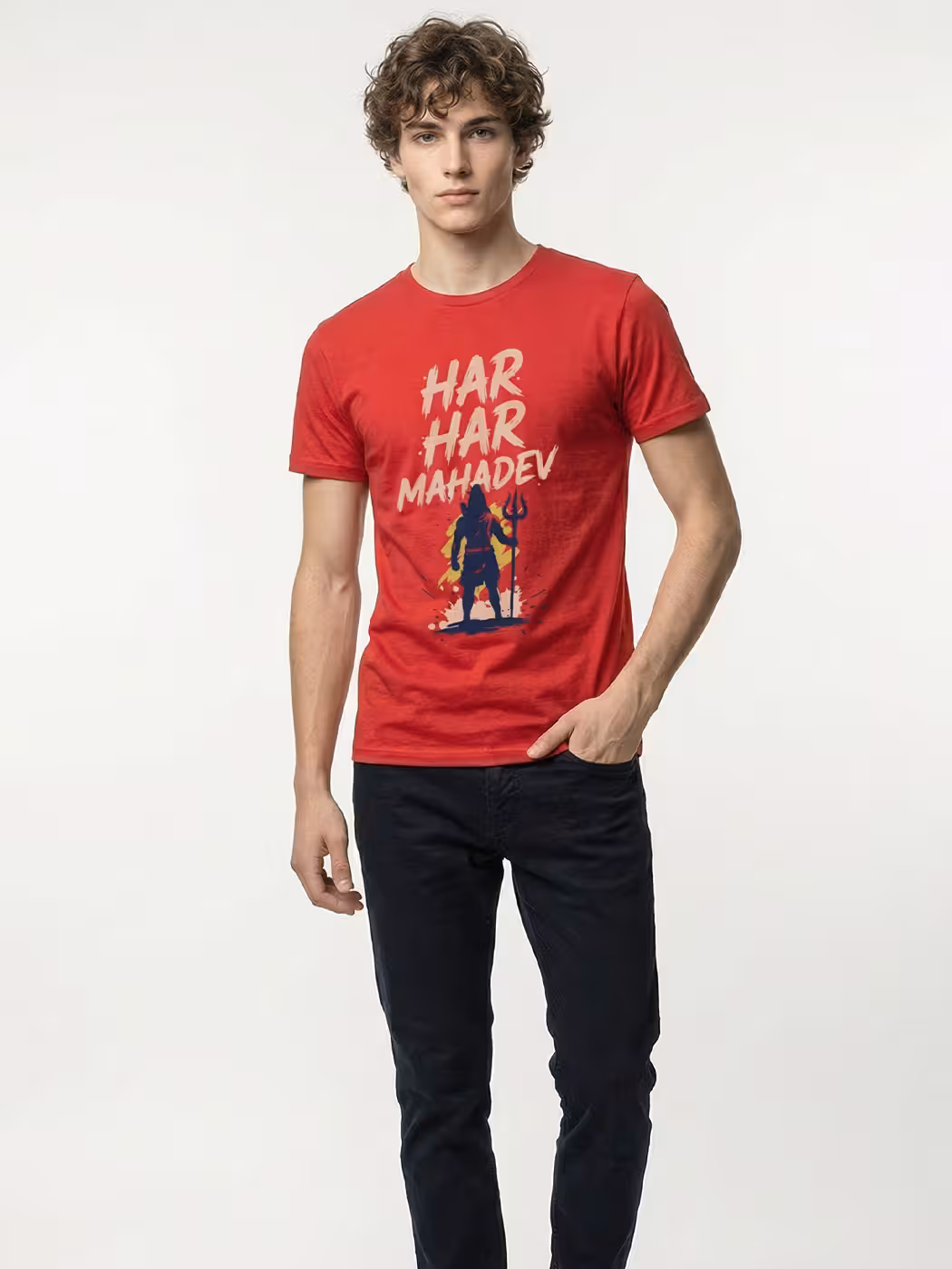 Har Har Mahadev Printed T-Shirt For Men - Half Sleeve 5