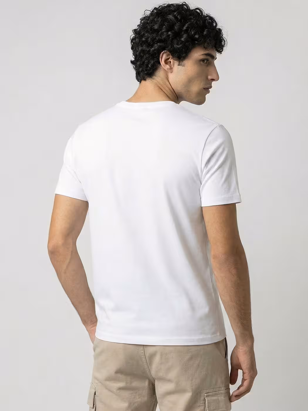 Men's Plain White Half Sleeve Round Neck T-Shirt 5