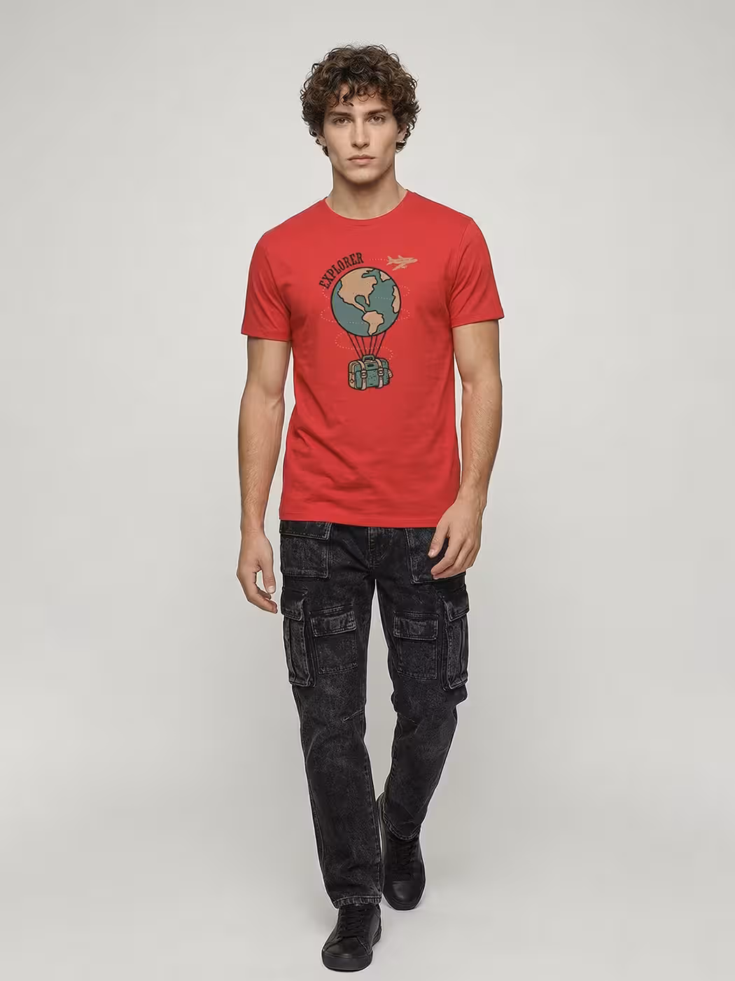 Explorer Travel Globe T-Shirt For Men - Half Sleeve 5
