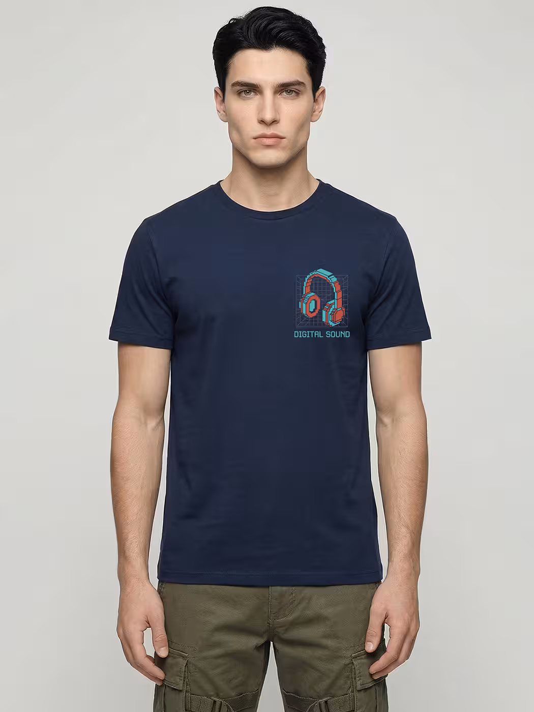 Digital Sound T-Shirt For Men - Half Sleeve