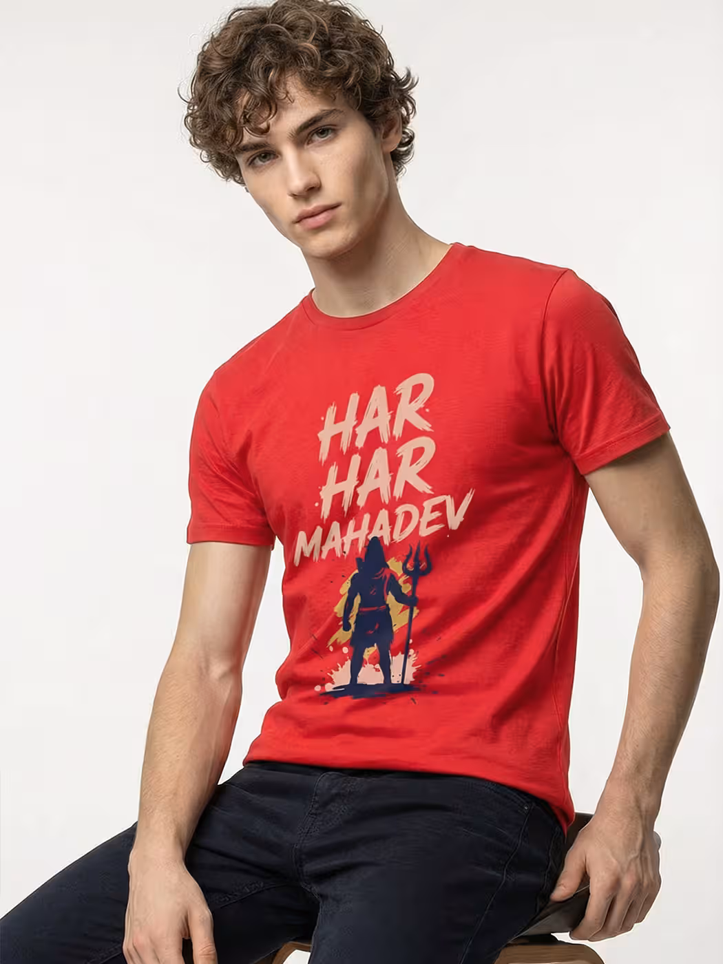 Har Har Mahadev Printed T-Shirt For Men - Half Sleeve 6
