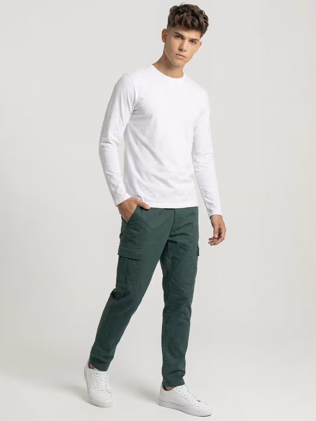 Men's Plain White Full Sleeve Round Neck T-Shirt 4
