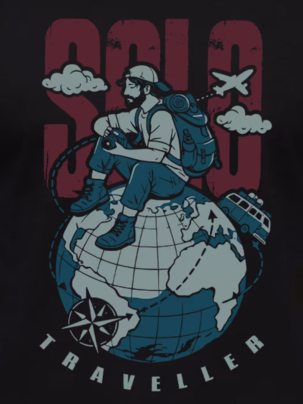 Wanderlust Explorer T-Shirt For Men - Half Sleeve 2
